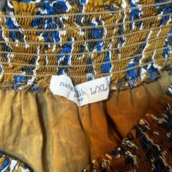 NATURAL LIFE Floral Midi Skirt - Mustard and Navy - Picture 3 of 4